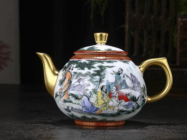 釉下五彩竹林七贤壶17800