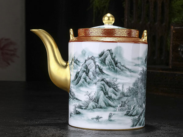 墨绿山水提梁壶23800