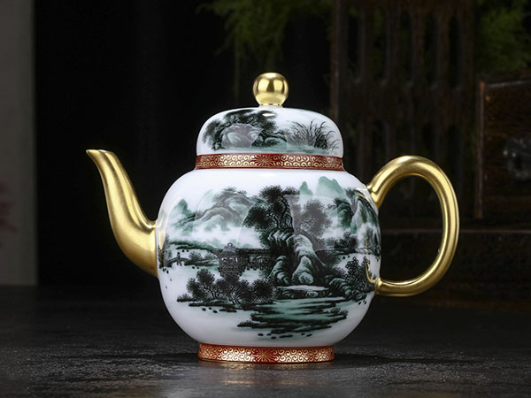 墨绿山水宫灯壶16800