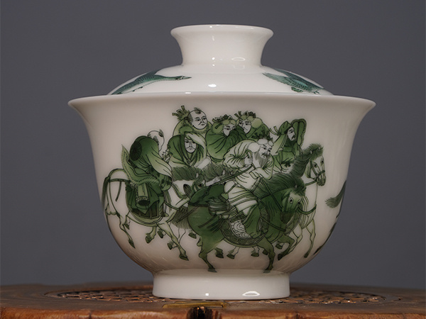 蔚翠绿韵昭君出塞盖碗21800元